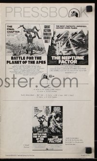 7s078 BATTLE FOR THE PLANET OF THE APES/NEPTUNE FACTOR pressbook 1973 great action thriller double bill!
