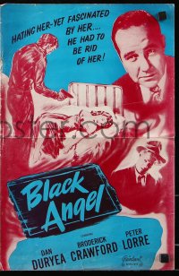 7s098 BLACK ANGEL pressbook R1950 Dan Duryea, Broderick Crawford, Peter Lorre, Realart!