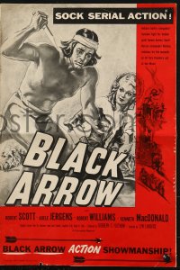 7s099 BLACK ARROW pressbook R1955 Native American Indians battle renegades, cool serial!