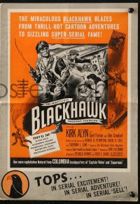 7s104 BLACKHAWK pressbook 1952 Columbia serial, Glenn Cravath art of DC Comics hero, very rare!