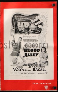 7s106 BLOOD ALLEY pressbook 1955 John Wayne, Lauren Bacall, directed by William Wellman!
