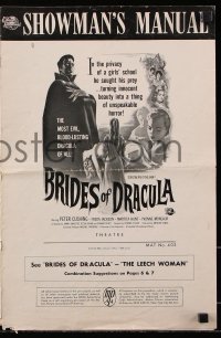 7s115 BRIDES OF DRACULA pressbook 1960 Terence Fisher, Hammer, Peter Cushing as Van Helsing!