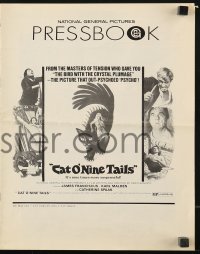 7s133 CAT O' NINE TAILS pressbook 1971 Dario Argento's Il Gatto a Nove Code, horror art of cat!