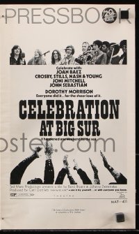 7s134 CELEBRATION AT BIG SUR pressbook 1971 celebrate with Joan Baez, Crosby, Stills, Nash & Young!