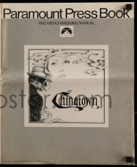 7s139 CHINATOWN pressbook 1974 art of Jack Nicholson & Faye Dunaway by Jim Pearsall, Roman Polanski