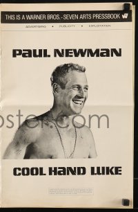 7s150 COOL HAND LUKE pressbook 1967 Paul Newman prison escape classic, includes the herald!