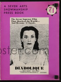 7s175 DIABOLIQUE pressbook R1966 Vera Clouzot in Henri-Georges Clouzot's Les Diaboliques!