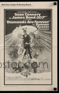 7s176 DIAMONDS ARE FOREVER pressbook 1971 McGinnis art of Sean Connery as James Bond 007!
