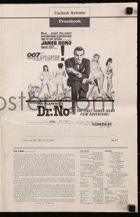 7s180 DR. NO pressbook 1963 Sean Connery in James Bond's first movie, alternate 6-page version!