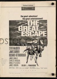7s250 GREAT ESCAPE pressbook 1963 Steve McQueen, Charles Bronson, John Sturges classic prison break