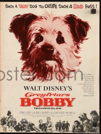 7s254 GREYFRIARS BOBBY pressbook 1961 Walt Disney, huge close up art of cute tiny Skye Terrier!