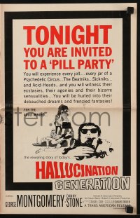 7s259 HALLUCINATION GENERATION pressbook 1967 Beatniks, Sickniks & Acid-Heads are weird & wild!