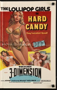 7s260 HARD CANDY pressbook 1976 John Holmes, wild 3-D sexy artwork of The Lollipop Girls!