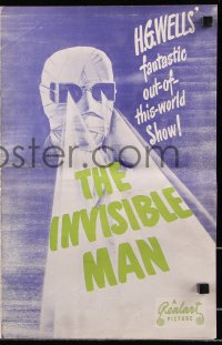 7s283 INVISIBLE MAN pressbook R1947 James Whale, Claude Rains, H.G. Wells, cool images, Realart!