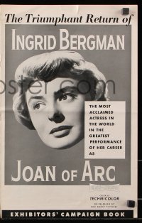 7s287 JOAN OF ARC pressbook R1957 triumphant return of Ingrid Bergman in her greatest performance!