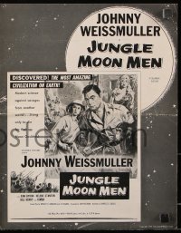 7s292 JUNGLE MOON MEN pressbook 1955 Johnny Weissmuller as himself w/ Jean Byron & Kimba the chimp!