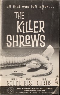 7s297 KILLER SHREWS/GIANT GILA MONSTER pressbook 1959 great monster artwork, sci-fi double-bill!