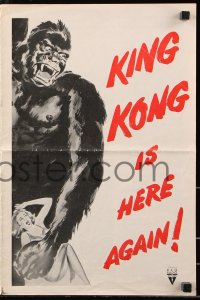 7s300 KING KONG /I WALKED WITH A ZOMBIE pressbook 1956 horror double-bill with wonderful giant ape art!
