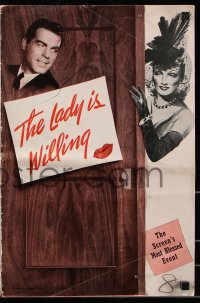 7s312 LADY IS WILLING pressbook 1942 pretty Marlene Dietrich, Fred MacMurray & Baby Corey!