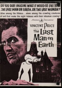 7s314 LAST MAN ON EARTH pressbook 1964 AIP, Vincent Price is among the lifeless, Reynold Brown art!