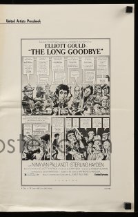 7s326 LONG GOODBYE pressbook 1973 Elliott Gould as Philip Marlowe, great Jack Davis artwork!