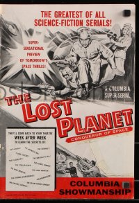 7s329 LOST PLANET pressbook 1953 Holdren, sci-fi serial, Conqueror of Space, different art!