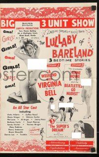 7s337 LULLABY OF BARELAND pressbook 1964 sexy Virginia Bell & lots of naked nudist colony girls!