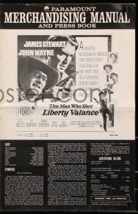7s347 MAN WHO SHOT LIBERTY VALANCE pressbook 1962 John Wayne & James Stewart together, John Ford