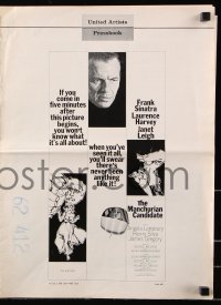 7s349 MANCHURIAN CANDIDATE pressbook 1962 Frank Sinatra, Laurence Harvey, Janet Leigh, Frankenheimer