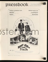 7s359 McCABE & MRS. MILLER pressbook 1971 Warren Beatty, Julie Christie, directed by Robert Altman!