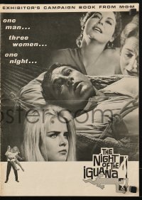 7s385 NIGHT OF THE IGUANA pressbook 1964 Richard Burton, Ava Gardner, Sue Lyon, Kerr, Huston