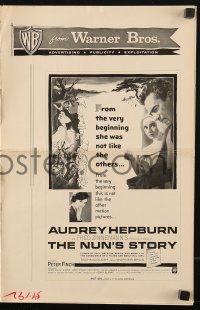 7s392 NUN'S STORY pressbook 1959 religious missionary Audrey Hepburn was not like the others!