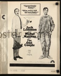 7s394 ODD COUPLE pressbook 1968 best friends Walter Matthau & Jack Lemmon, McGinnis art!
