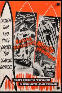 7s474 SATAN'S SATELLITES/MISSILE MONSTERS pressbook 1958 cool outer-space double feature!