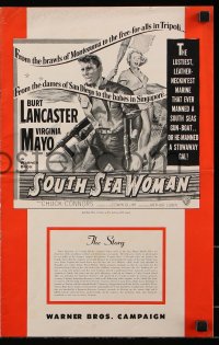 7s500 SOUTH SEA WOMAN pressbook 1953 leatherneckin' Burt Lancaster & sexy Virginia Mayo!