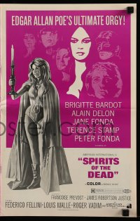 7s503 SPIRITS OF THE DEAD pressbook 1969 Federico Fellini, Reynold Brown art of sexy Jane Fonda!