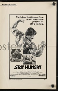 7s508 STAY HUNGRY pressbook 1976 Arnold Schwarzenegger, Jeff Bridges, Sally Field, Bob Rafelson!