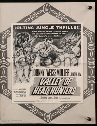 7s569 VALLEY OF HEAD HUNTERS pressbook 1953 art of Johnny Weismuller as Jungle Jim in Africa!
