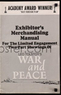 7s582 WAR & PEACE pressbook 1968 Sergei Bondarchuck, 3-part Russian version, Leo Tolstoy
