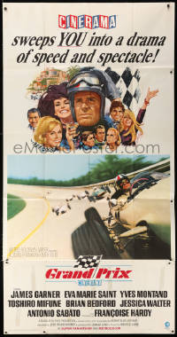 7t237 GRAND PRIX Cinerama 3sh 1967 Formula One race car driver James Garner, Howard Terpning art!