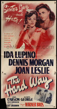 7t244 HARD WAY 3sh 1942 you'll never believe smoking Ida Lupino & Joan Leslie are sisters!