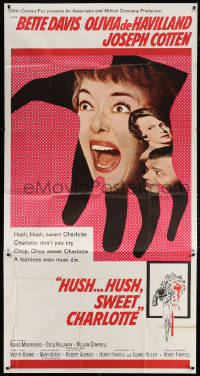 7t248 HUSH...HUSH, SWEET CHARLOTTE 3sh 1965 Bette Davis, Olivia De Havilland, Robert Aldrich