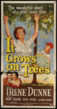 7t254 IT GROWS ON TREES 3sh 1952 Irene Dunne, Dean Jagger, wild picking-money-off-tree image!