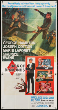 7t256 JACK OF DIAMONDS 3sh 1967 George Hamilton steals jewels & sexy women from Paris to New York!