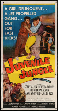 7t260 JUVENILE JUNGLE 3sh 1958 a girl delinquent & a jet propelled gang out for fast kicks!