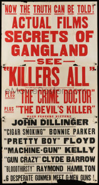 7t264 KILLERS ALL/DEVIL'S KILLER 3sh 1957 Dillinger & marijuana expose, true crime triple bill!