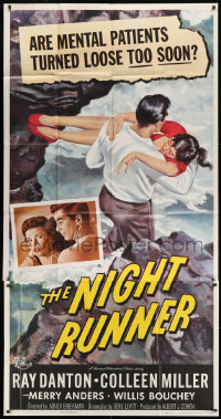 7t293 NIGHT RUNNER 3sh 1957 are mental patients turned loose too soon, cool artwork!