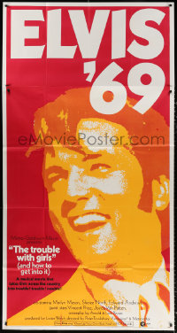 7t365 TROUBLE WITH GIRLS 3sh 1969 great gigantic close up art of smiling Elvis Presley!