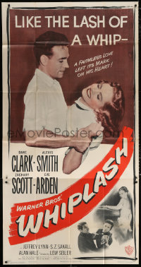 7t373 WHIPLASH 3sh 1949 Dane Clark & Alexis Smith, a faithless love left its mark on his heart!