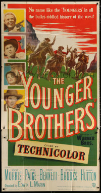 7t380 YOUNGER BROTHERS 3sh 1949 outlaw brothers Wayne Morris, Bruce Bennett & Robert Hutton!